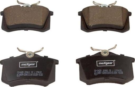 Maxgear 19-0428 - Тормозные колодки, дисковые, комплект www.autospares.lv