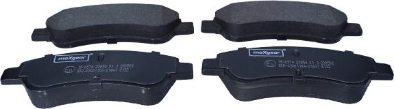 Maxgear 19-0574 - Brake Pad Set, disc brake www.autospares.lv