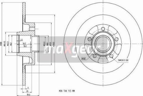 Maxgear 19-1905 - Brake Disc www.autospares.lv