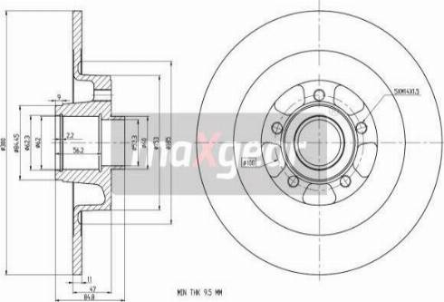 Maxgear 19-1908 - Bremžu diski www.autospares.lv