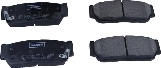 Maxgear 19-1421 - Тормозные колодки, дисковые, комплект www.autospares.lv