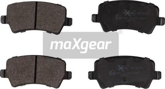 Maxgear 19-1474 - Тормозные колодки, дисковые, комплект www.autospares.lv