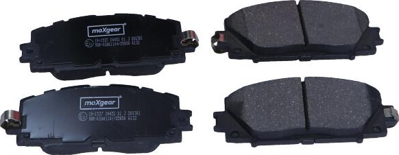 Maxgear 19-1537 - Brake Pad Set, disc brake www.autospares.lv