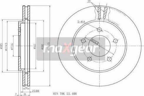 Maxgear 19-1004MAX - Bremžu diski autospares.lv