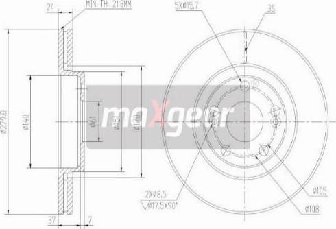 Maxgear 19-1008MAX - Bremžu diski www.autospares.lv