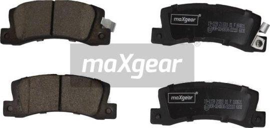 Maxgear 19-1159 - Тормозные колодки, дисковые, комплект www.autospares.lv