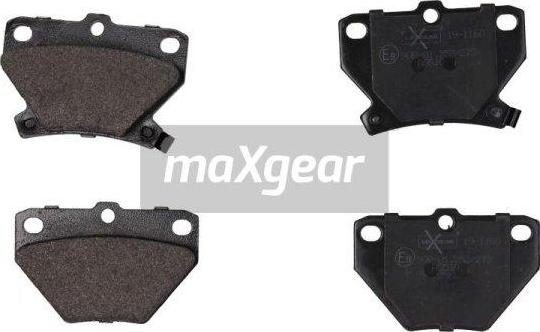 Maxgear 19-1160 - Тормозные колодки, дисковые, комплект www.autospares.lv