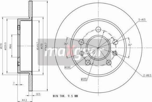 Maxgear 19-1184 - Тормозной диск www.autospares.lv