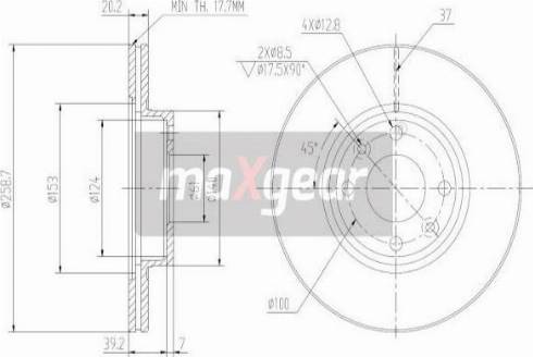 Maxgear 19-1848 - Bremžu diski www.autospares.lv