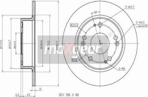 Maxgear 19-1843MAX - Bremžu diski www.autospares.lv