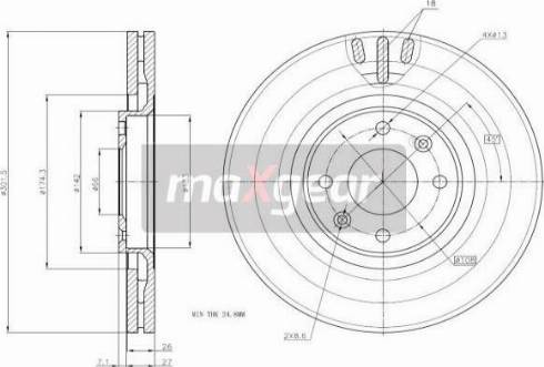 Maxgear 19-1875MAX - Тормозной диск www.autospares.lv