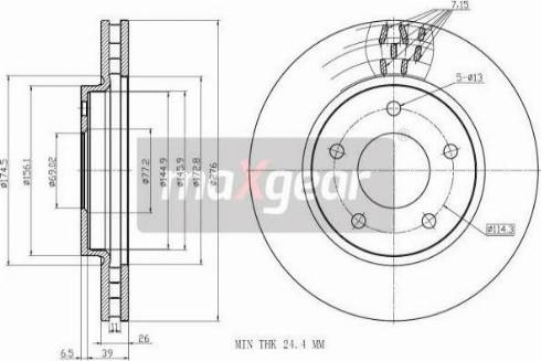 Maxgear 19-1289MAX - Bremžu diski www.autospares.lv