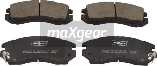 Maxgear 19-1767 - Тормозные колодки, дисковые, комплект www.autospares.lv