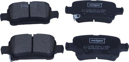 Maxgear 19-3656 - Bremžu uzliku kompl., Disku bremzes www.autospares.lv