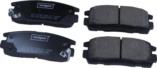 Maxgear 19-3657 - Тормозные колодки, дисковые, комплект www.autospares.lv