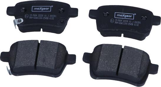 Maxgear 19-3664 - Bremžu uzliku kompl., Disku bremzes www.autospares.lv