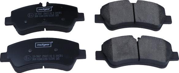 Maxgear 19-3667 - Bremžu uzliku kompl., Disku bremzes www.autospares.lv