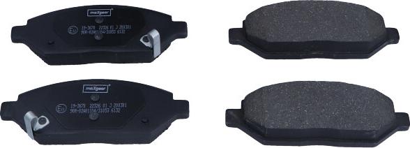 Maxgear 19-3670 - Brake Pad Set, disc brake www.autospares.lv