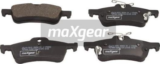 Maxgear 19-3015 - Тормозные колодки, дисковые, комплект www.autospares.lv