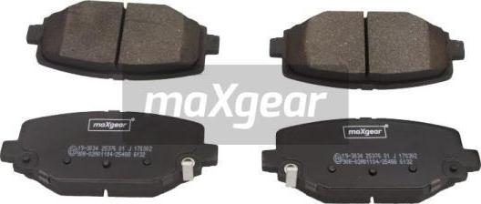 Maxgear 19-3034 - Bremžu uzliku kompl., Disku bremzes www.autospares.lv