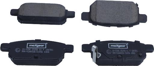 Maxgear 19-3396 - Brake Pad Set, disc brake www.autospares.lv