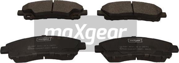 Maxgear 19-3397 - Bremžu uzliku kompl., Disku bremzes www.autospares.lv