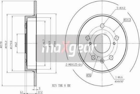 Maxgear 19-3350 - Bremžu diski www.autospares.lv