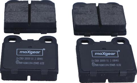 Maxgear 19-3369 - Тормозные колодки, дисковые, комплект www.autospares.lv