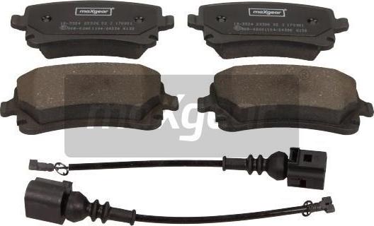 Maxgear 19-3324 - Тормозные колодки, дисковые, комплект www.autospares.lv