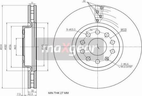 Maxgear 19-3215 - Bremžu diski autospares.lv