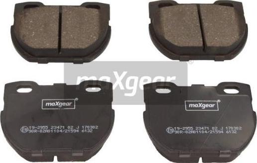 Maxgear 19-2955 - Bremžu uzliku kompl., Disku bremzes www.autospares.lv