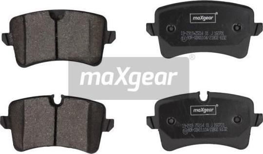 Maxgear 19-2919 - Тормозные колодки, дисковые, комплект www.autospares.lv