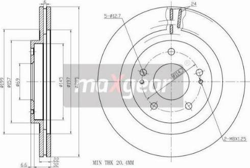 Maxgear 19-2445 - Bremžu diski www.autospares.lv