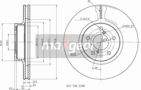 Maxgear 19-2505 - Brake Disc www.autospares.lv