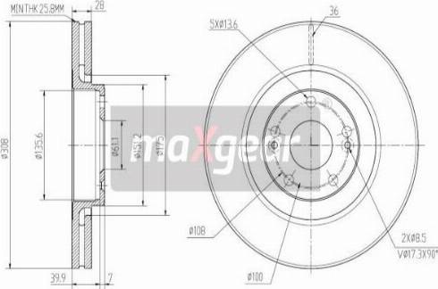 Maxgear 19-2503 - Brake Disc www.autospares.lv