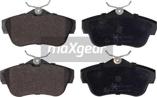 Maxgear 19-2117 - Brake Pad Set, disc brake www.autospares.lv