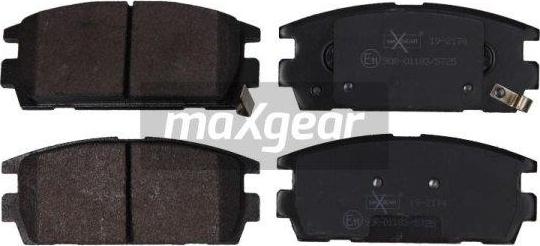 Maxgear 19-2174 - Тормозные колодки, дисковые, комплект www.autospares.lv