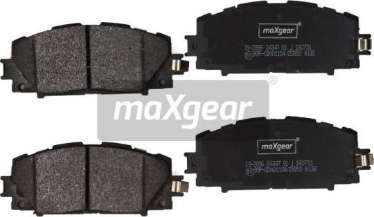 Maxgear 19-2896 - Brake Pad Set, disc brake www.autospares.lv