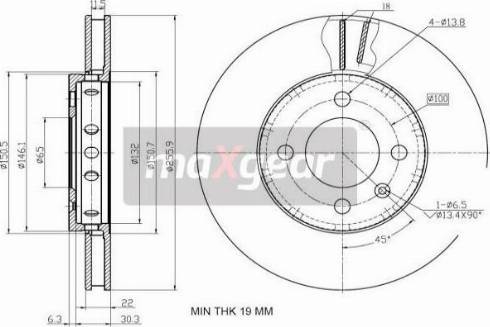 Maxgear 19-2856MAX - Brake Disc www.autospares.lv