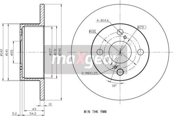 Maxgear 19-2344 - Bremžu diski autospares.lv