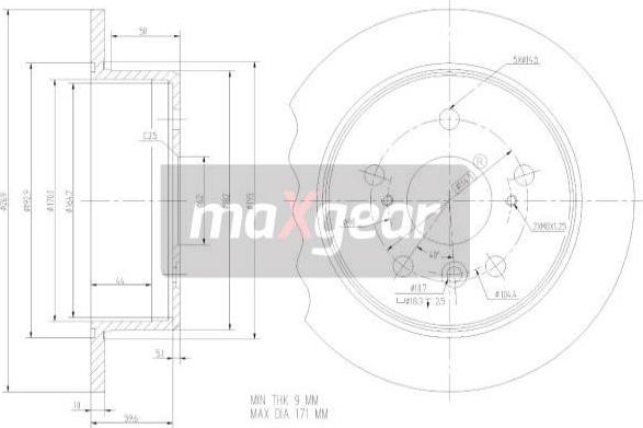 Maxgear 19-2347 - Bremžu diski www.autospares.lv