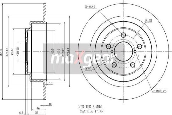 Maxgear 19-2357 - Bremžu diski www.autospares.lv