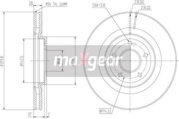 Maxgear 19-2364 - Bremžu diski www.autospares.lv