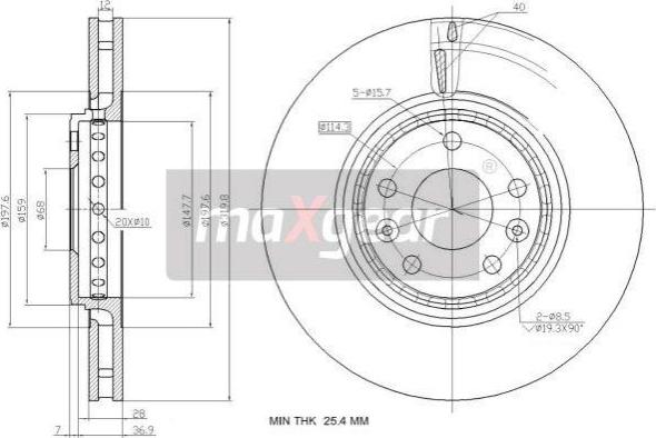 Maxgear 19-2363 - Bremžu diski www.autospares.lv