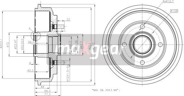 Maxgear 19-2316 - Bremžu trumulis www.autospares.lv