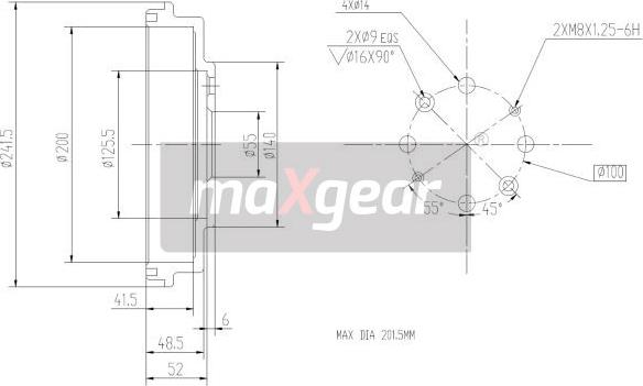 Maxgear 19-2313 - Bremžu trumulis www.autospares.lv