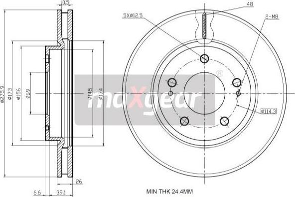 Maxgear 19-2388 - Brake Disc www.autospares.lv