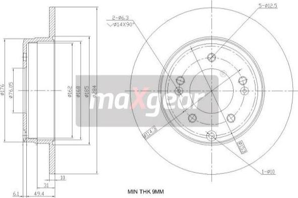 Maxgear 19-2382 - Bremžu diski www.autospares.lv