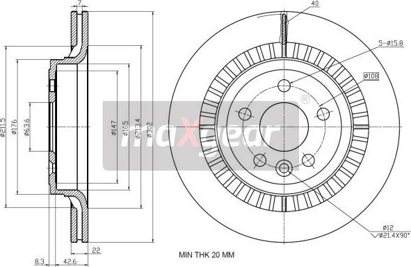 Maxgear 19-2335 - Bremžu diski www.autospares.lv