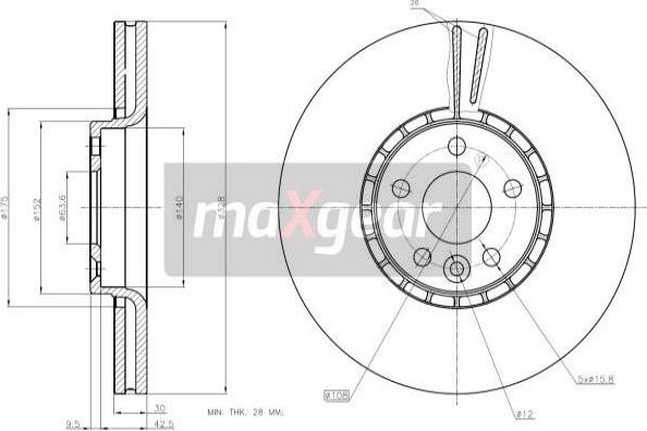 Maxgear 19-2336 - Bremžu diski www.autospares.lv